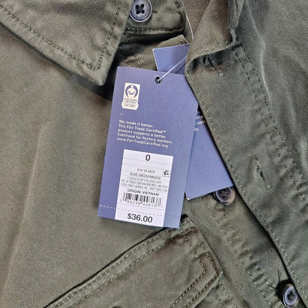 New Womens Universal Thread Button Up Dark Green Short Sleeve‎ Romper Utility - Picture 3 of 4